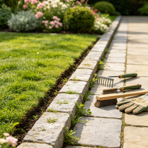 Flower Bed Edge and Edging Stone Cleaning