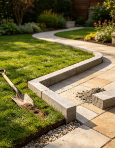 Lawn Edge Hardening and Retaining Treatment